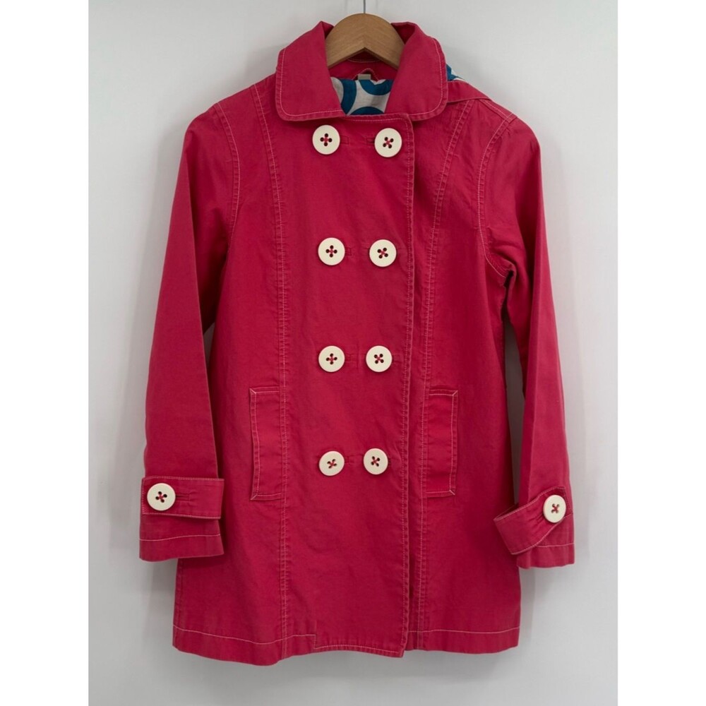 Boden Double Breasted Hooded Trench Coat | Pink | Size 2
